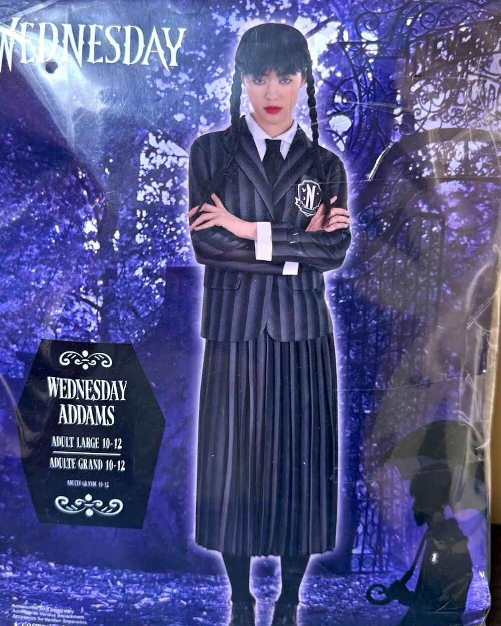Wednesday Addams Costume Set L Dress & Blazer Black/Gray Polyester Stretch #456